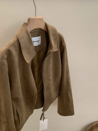 Suede biker jacket