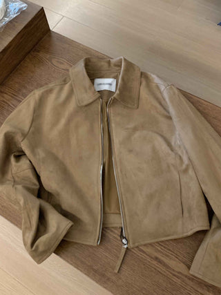 Suede biker jacket