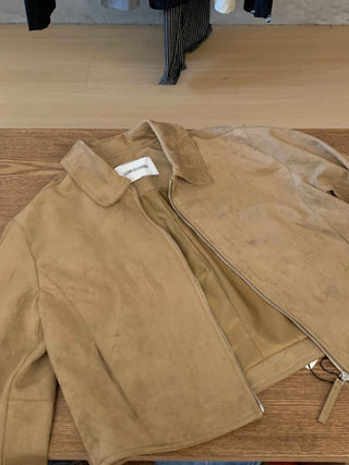 Suede biker jacket
