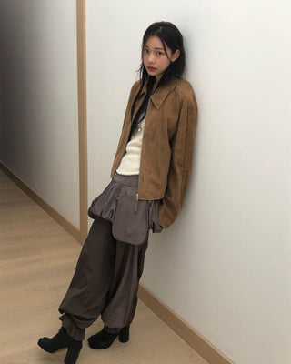 Suede biker jacket