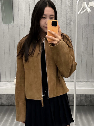 Suede biker jacket