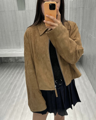 Suede biker jacket