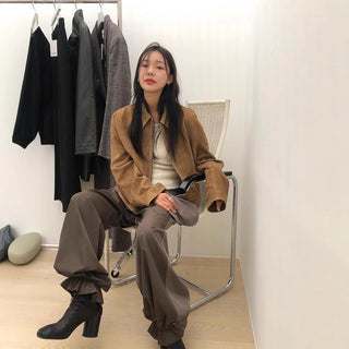 Suede biker jacket