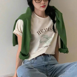 Letter shoulder Top