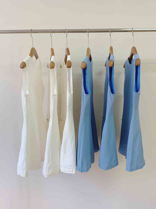 Blue waist dress