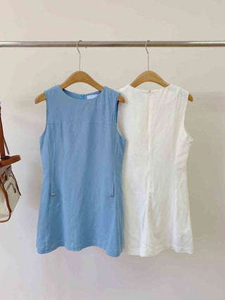 Blue waist dress
