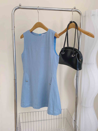 Blue waist dress