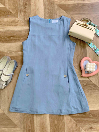 Blue waist dress