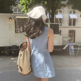 Blue waist dress
