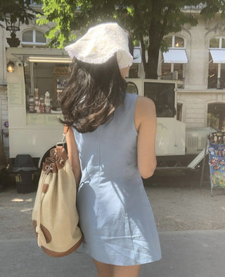 Blue waist dress