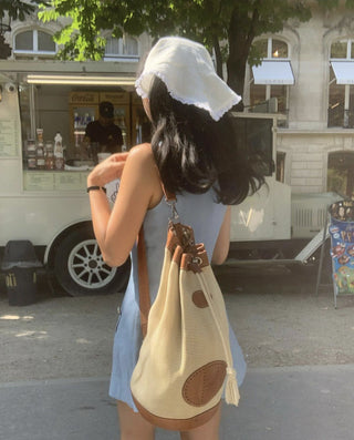 Blue waist dress