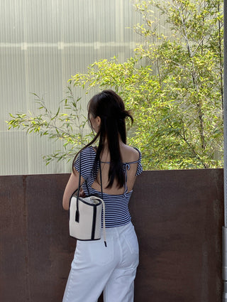 Off-neck backless Top