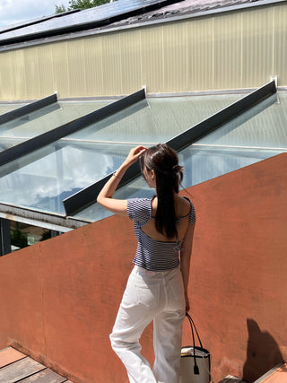 Off-neck backless Top