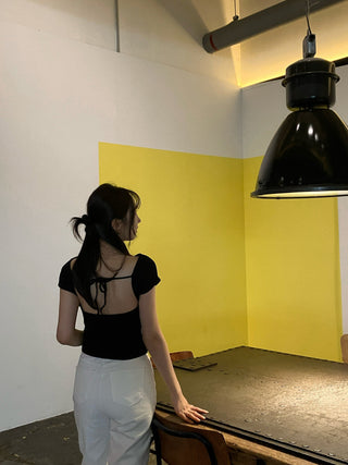 Off-neck backless Top