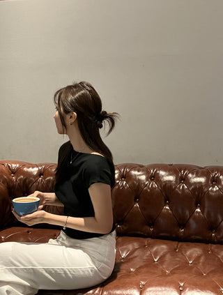 Off-neck backless Top