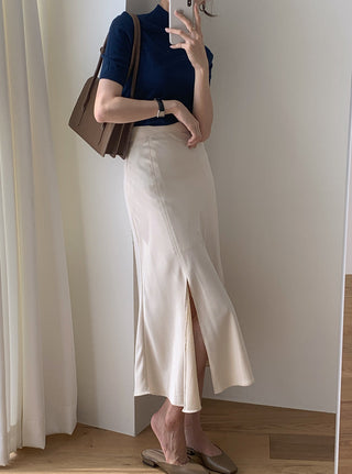 Half-collar knit Top