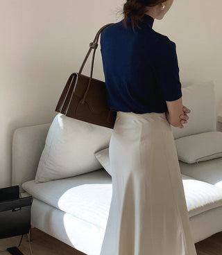 Half-collar knit Top