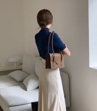 Half-collar knit Top