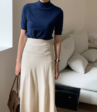 Half-collar knit Top