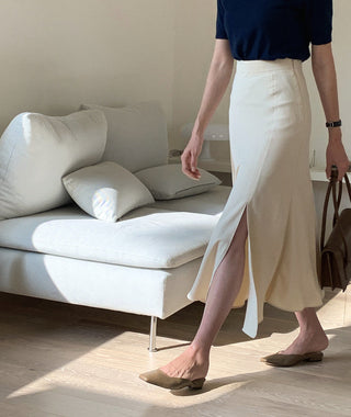 Half-collar knit Top