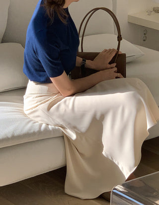 Half-collar knit Top