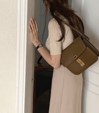 Half-collar knit Top