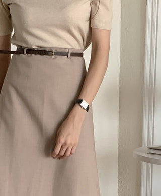 Half-collar knit Top