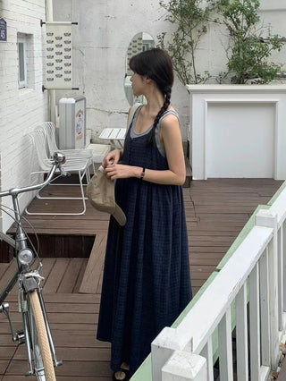 Plaid suspender dress