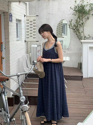 Plaid suspender dress