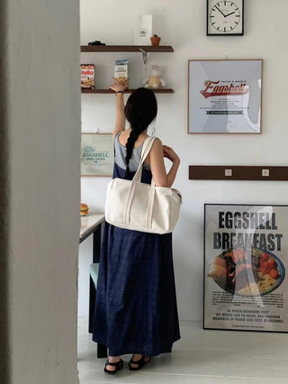 Plaid suspender dress