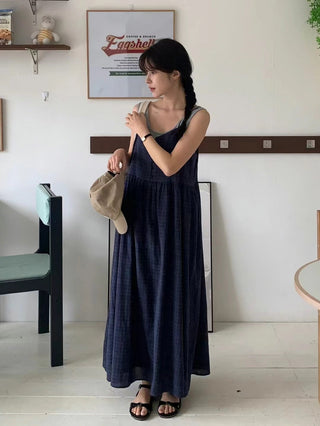 Plaid suspender dress