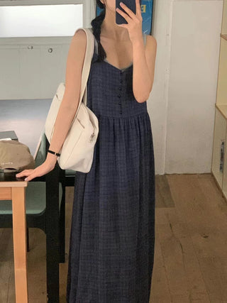 Plaid suspender dress