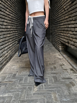 Drawstring wide pants