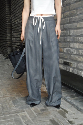 Drawstring wide pants
