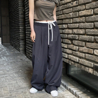 Drawstring wide pants