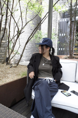 Drawstring wide pants