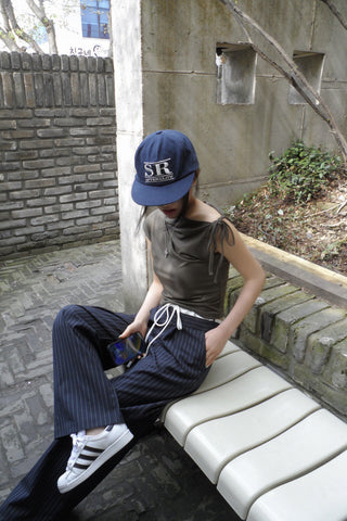Drawstring wide pants