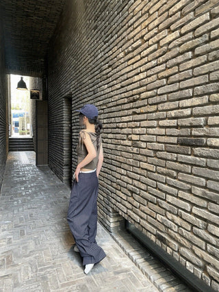 Drawstring wide pants