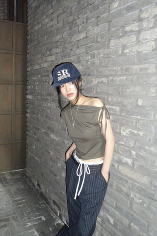 Drawstring wide pants