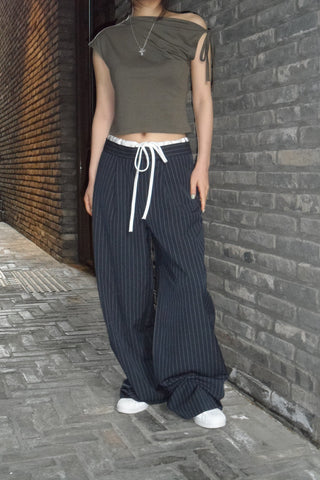 Drawstring wide pants