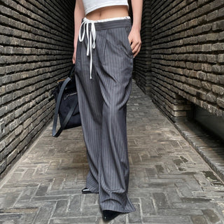 Drawstring wide pants