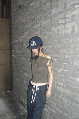 Drawstring wide pants