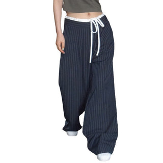Drawstring wide pants