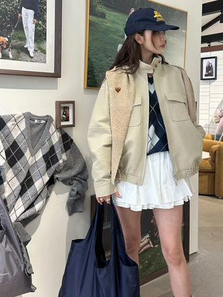 Pleated skirt suit