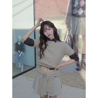 Pleated skirt suit