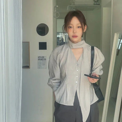 Ribbon scarf Top