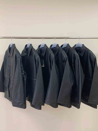 Cropped leather jacket