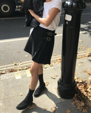 Cropped leather jacket