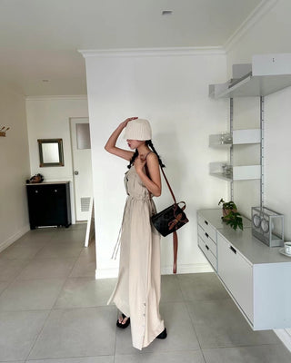 Suspender wide pants