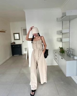 Suspender wide pants
